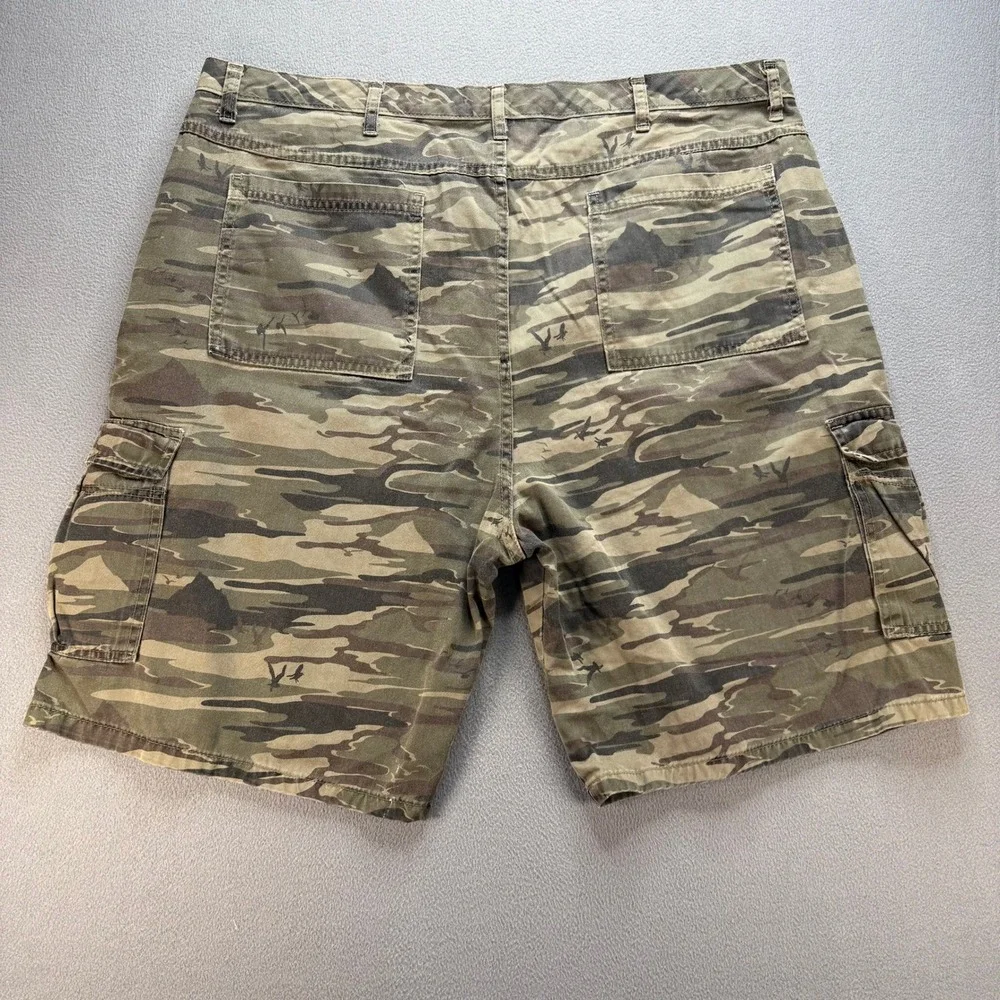 Wrangler‎ Cargo Shorts Men 40 Green Camo Real Comfortable Jeans 60MSWG3 Outdoor